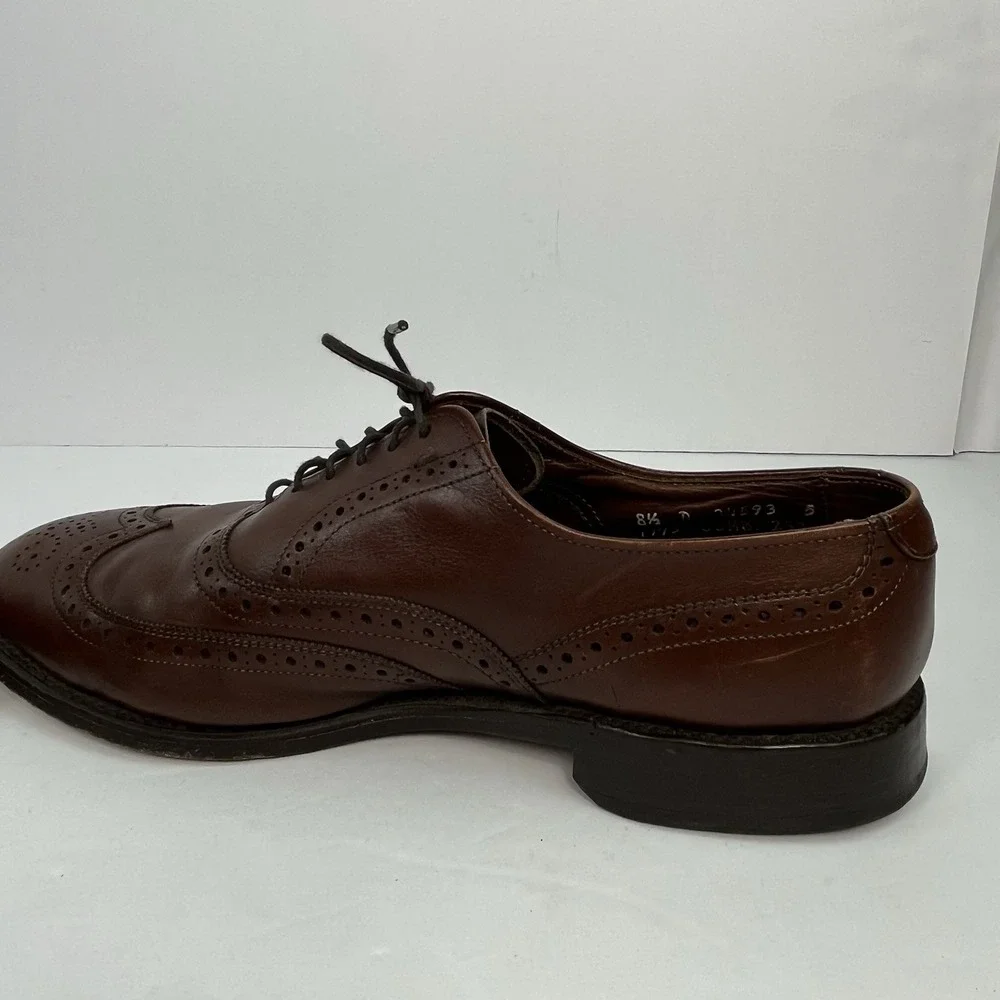 Allen Edmonds Chester Brown Leather Oxford Wingtip Dress Shoes Men's Size 8.5D